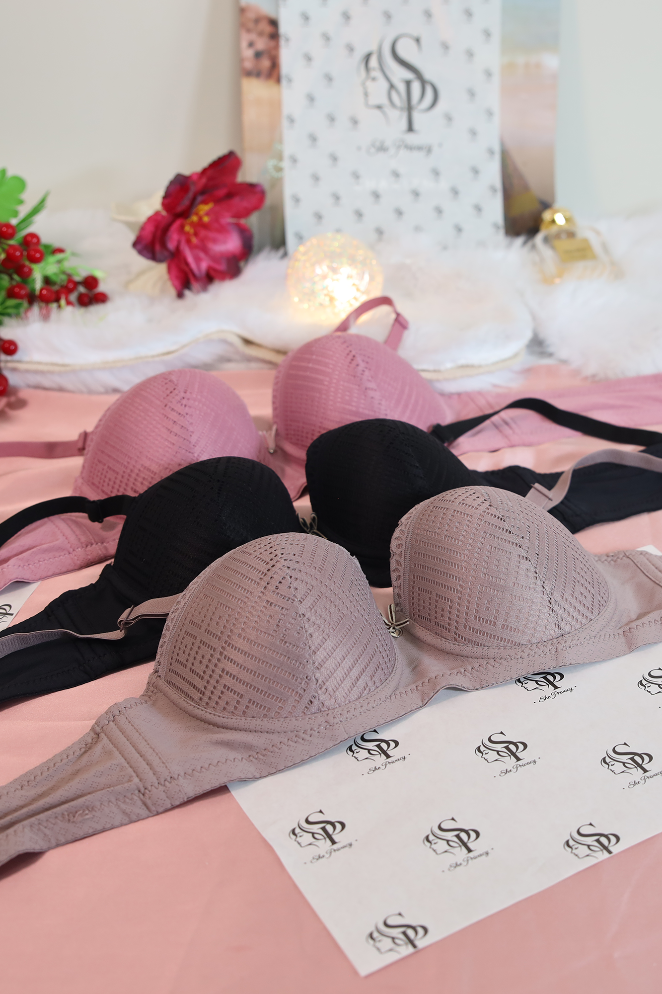 Fancy Net PushUp Bra Single Pad