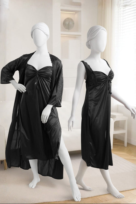 Luxury Soft Silk Two Piece Nighty - 0052