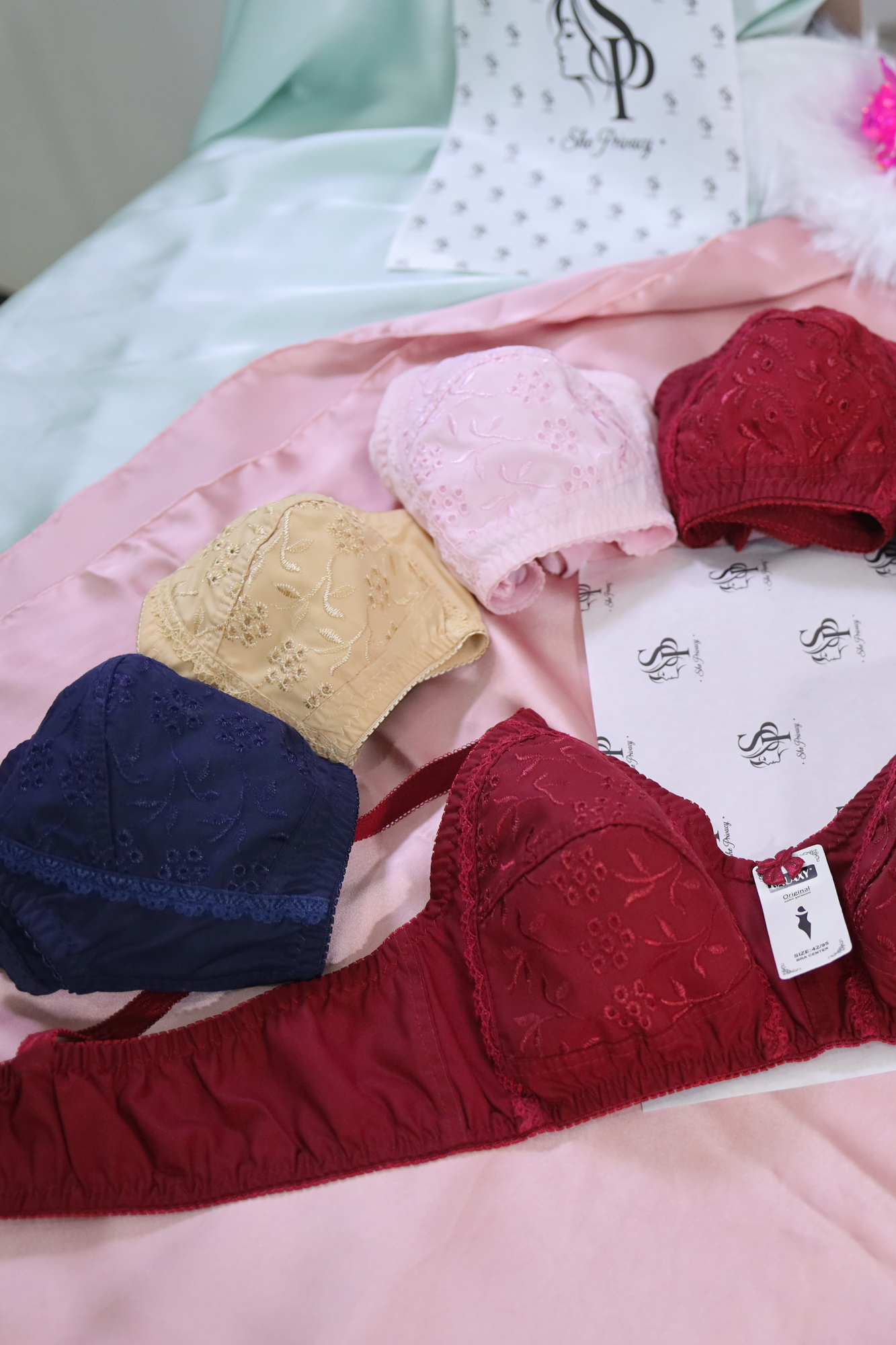 Chicken Embroidered Cotton Bra Pack of 3 - 0005