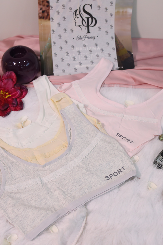 SP Soft Cotton Half Camisole 3 Piece Set