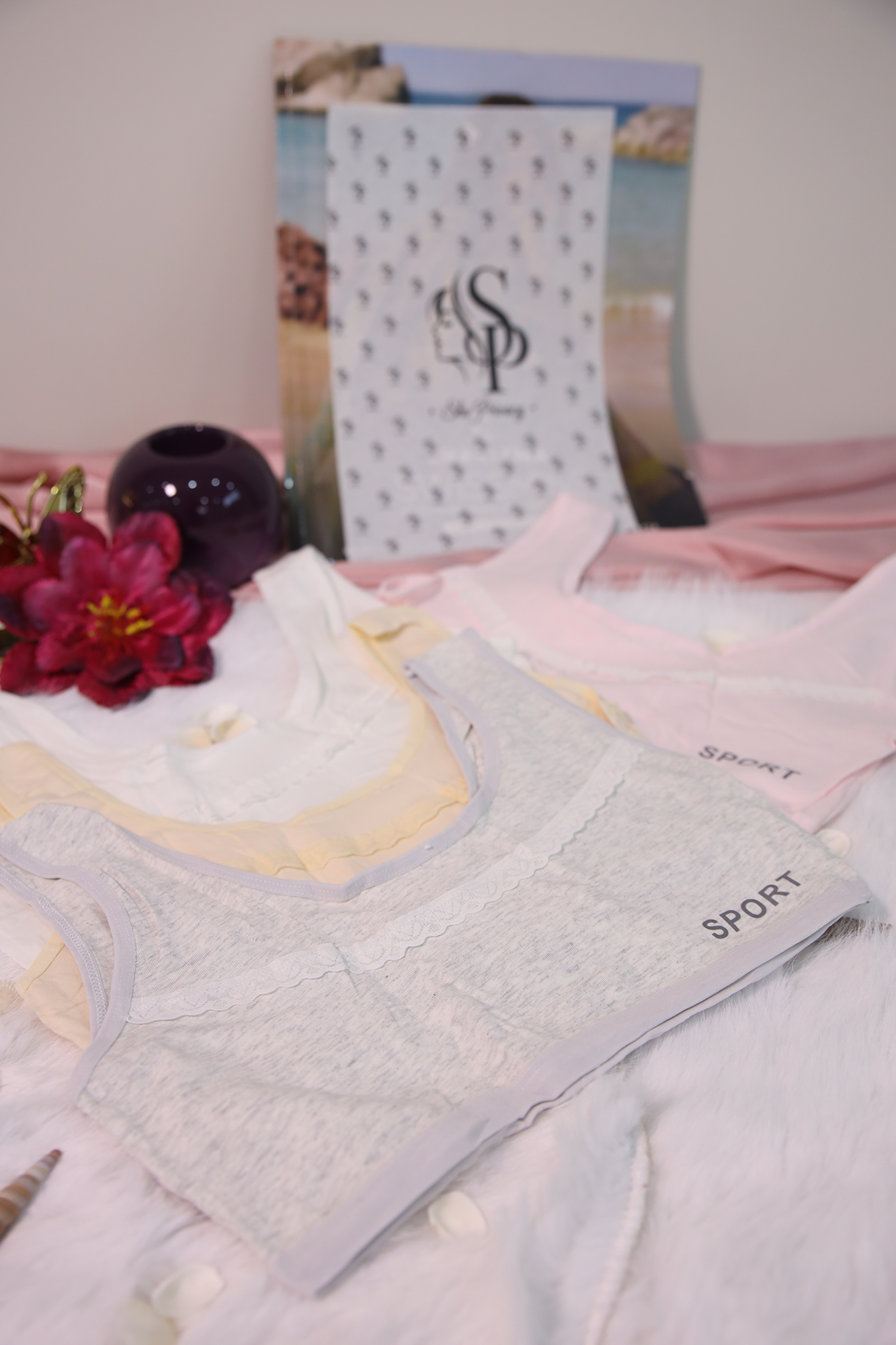 SP Soft Cotton Half Camisole 3 Piece Set