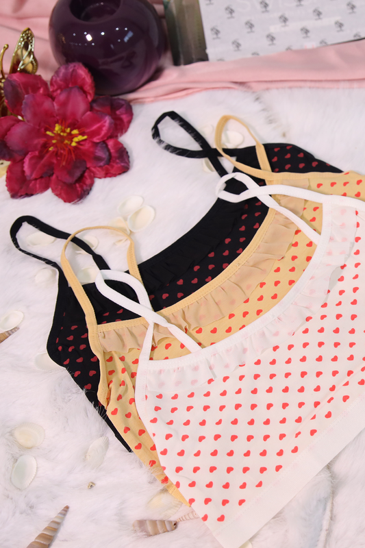 Soft Cotton Half Camisole 3 Piece Set - 0037