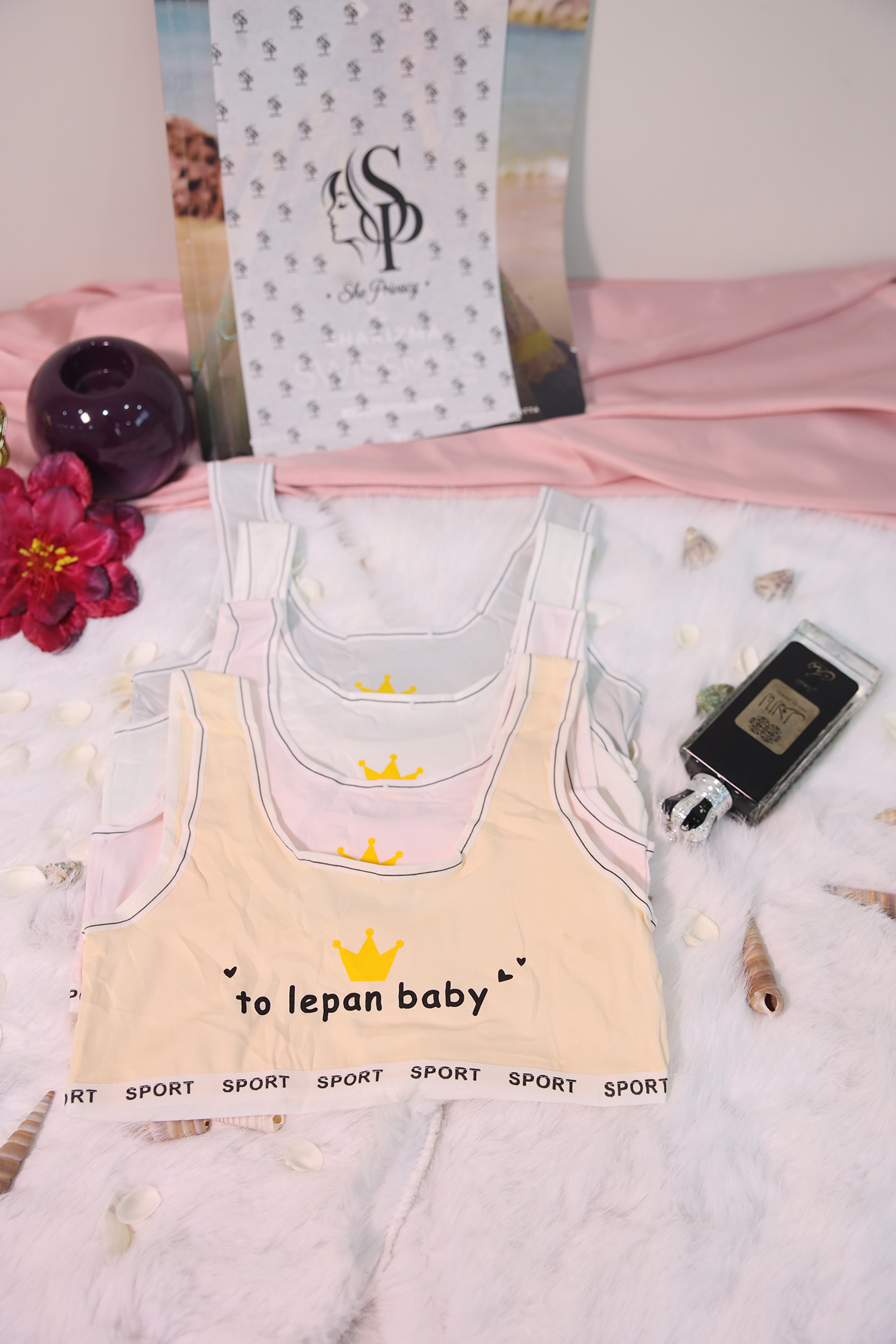 SP Soft Cotton Half Camisole 3 Piece Set