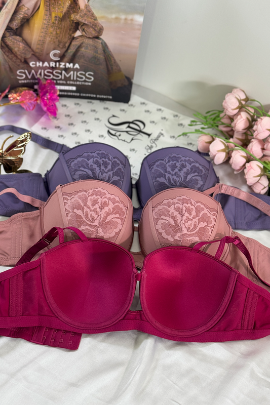 SP Floral Lace Push Up Underwire Bra - 0045