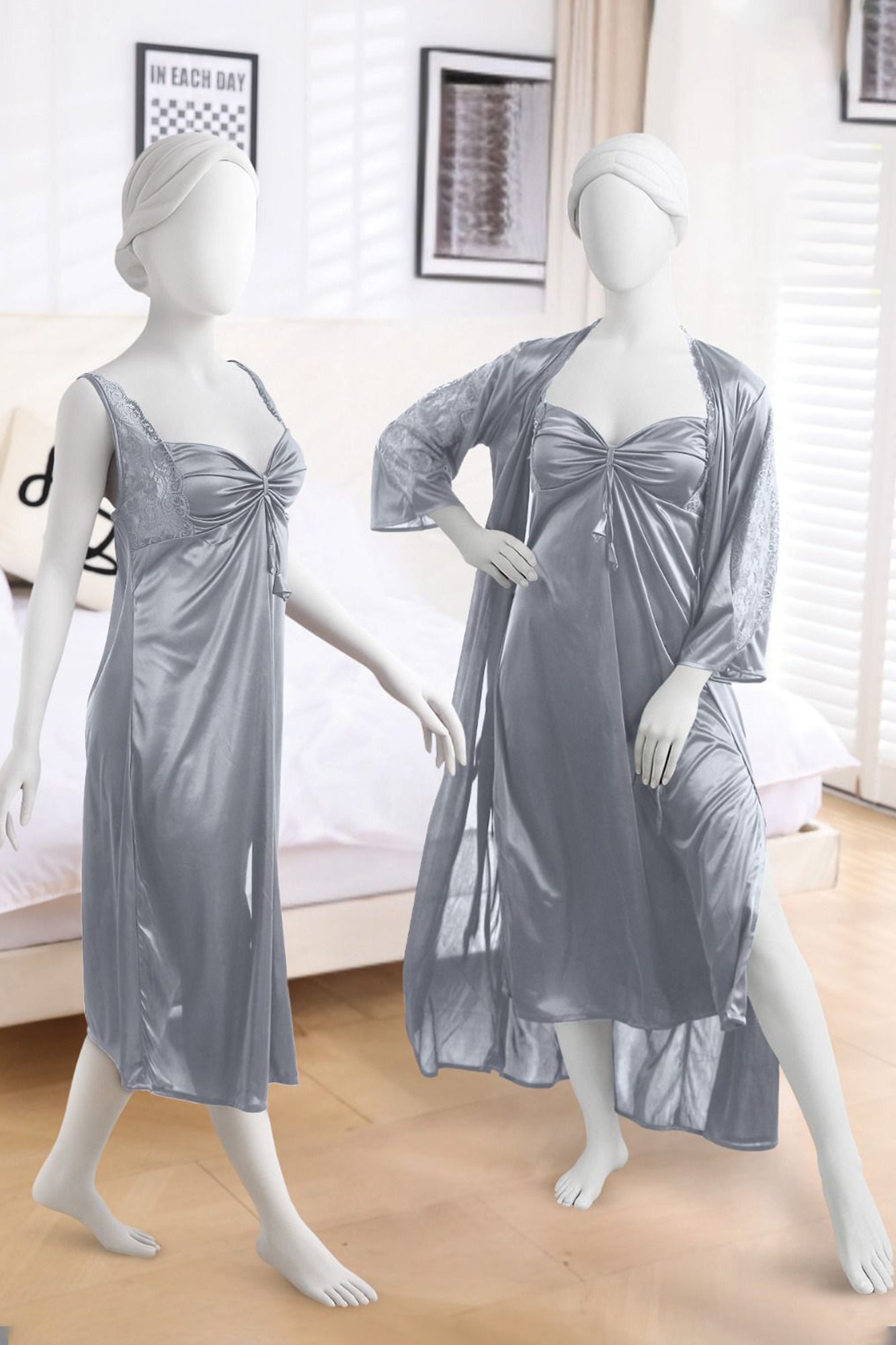 Luxury Soft Silk Two Piece Nighty