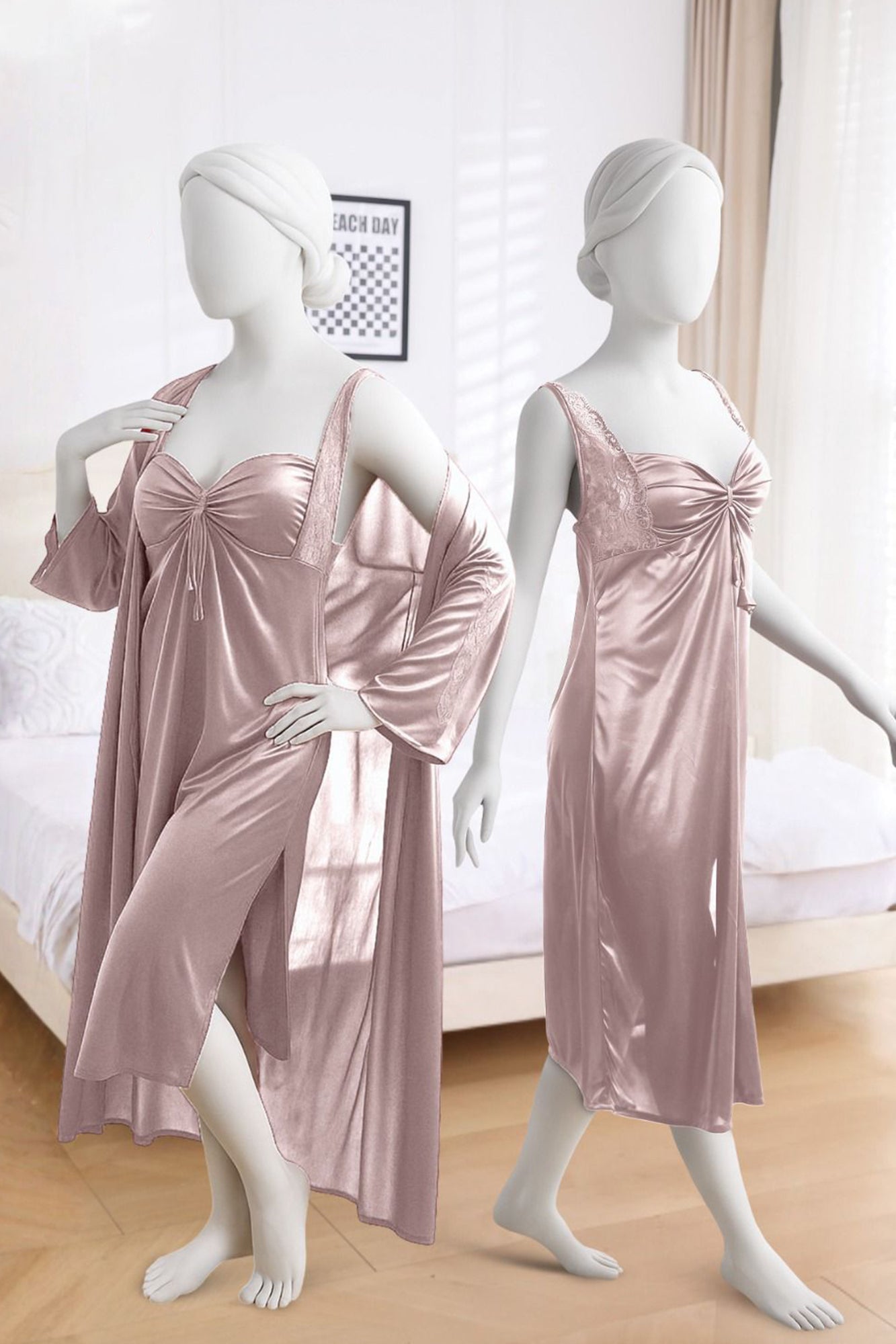 Luxury Soft Silk Two Piece Nighty
