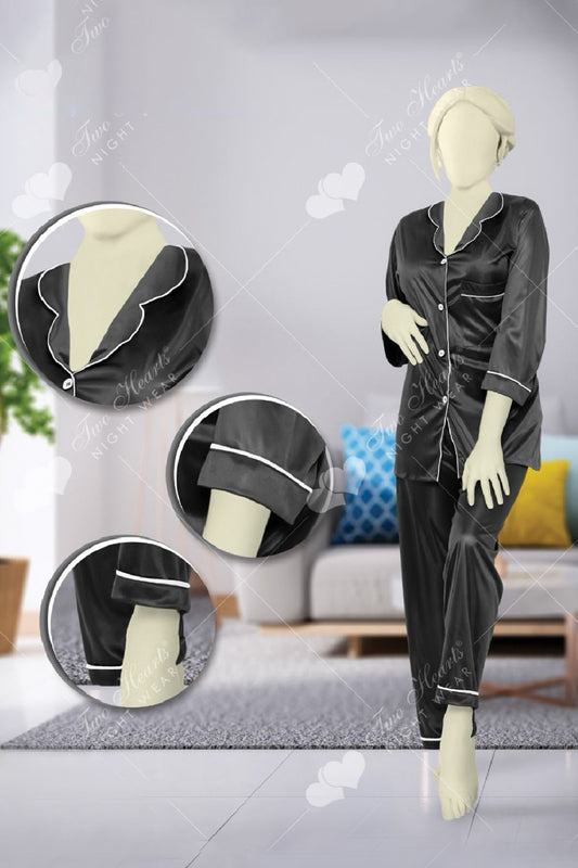 Luxury Soft Silk Two Piece Night Suit