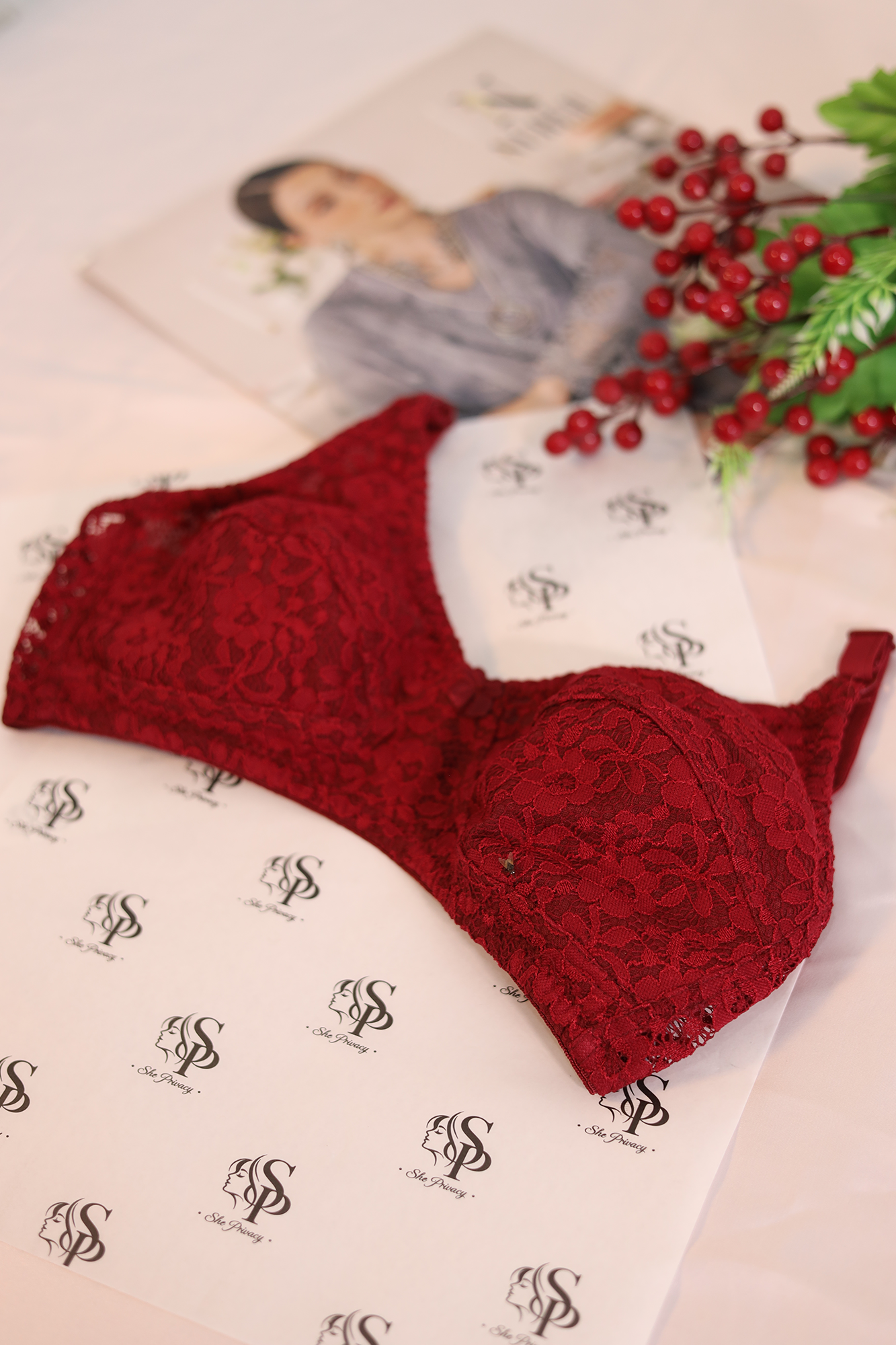 Pack of 4 Floral Lacy Design Wired Half Cup Double Pad Push-Up Bras – 0072