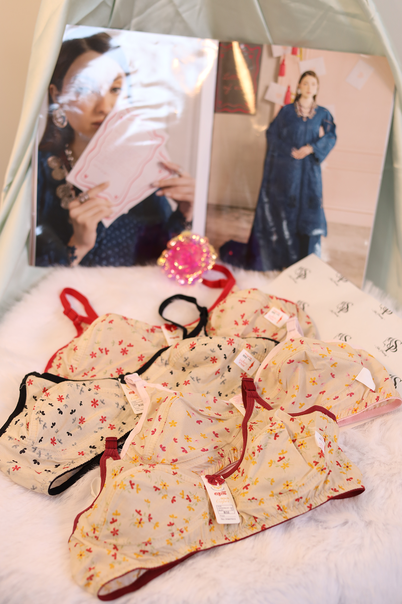 Tulip Soft Cotton Full Coverage Bra Multicolor Floral Print - 073