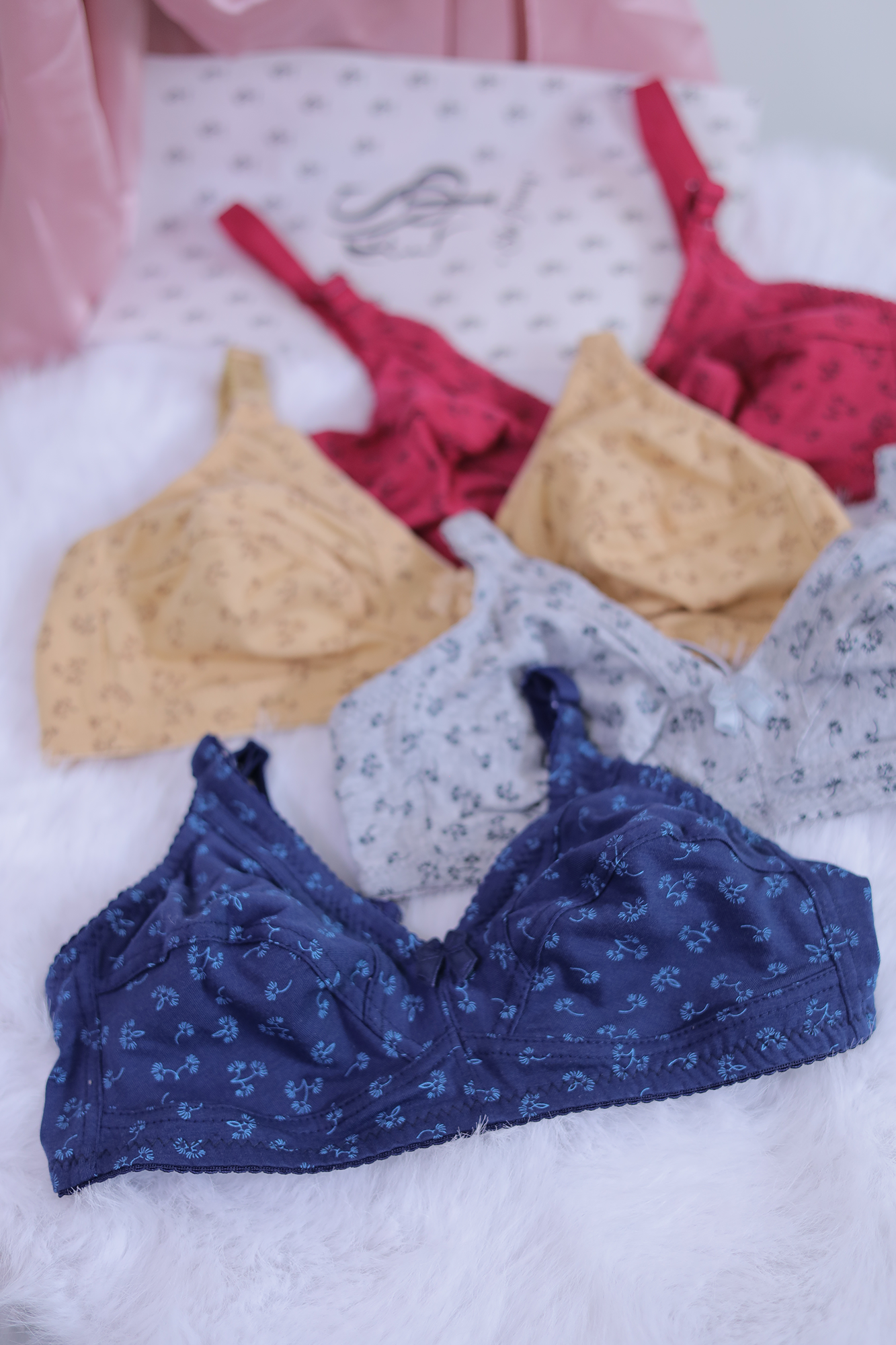 Pack of 4 Soft Cotton Butterfly Design Bras – 0077