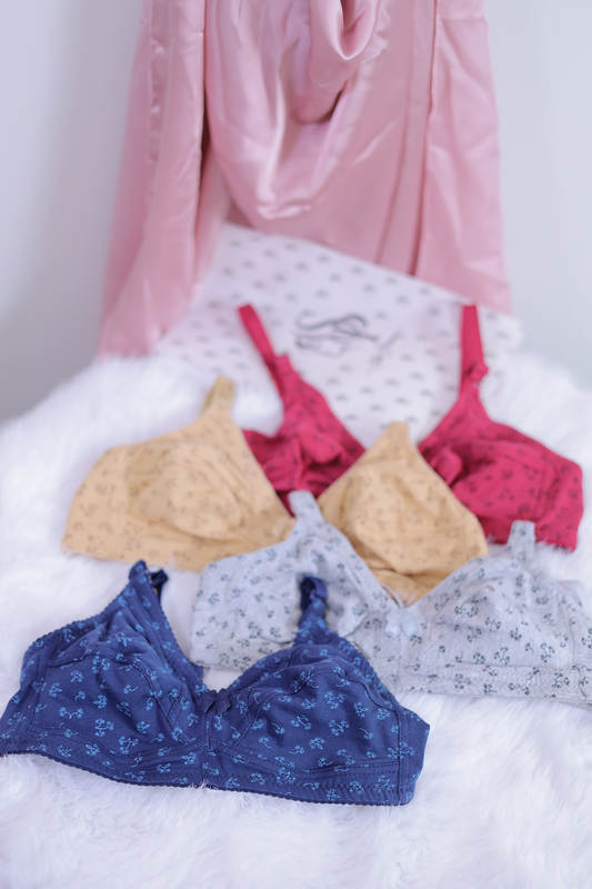 Pack of 4 Soft Cotton Butterfly Design Bras – 0077