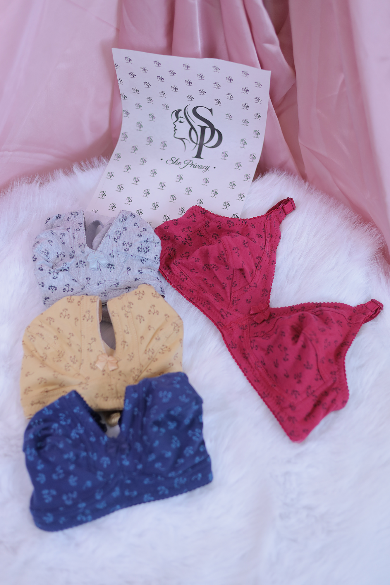 Pack of 4 Soft Cotton Butterfly Design Bras – 0077